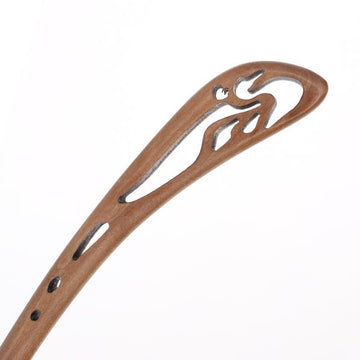CrystalMood Carved Peachwood Silhouette Dove Hair Stick